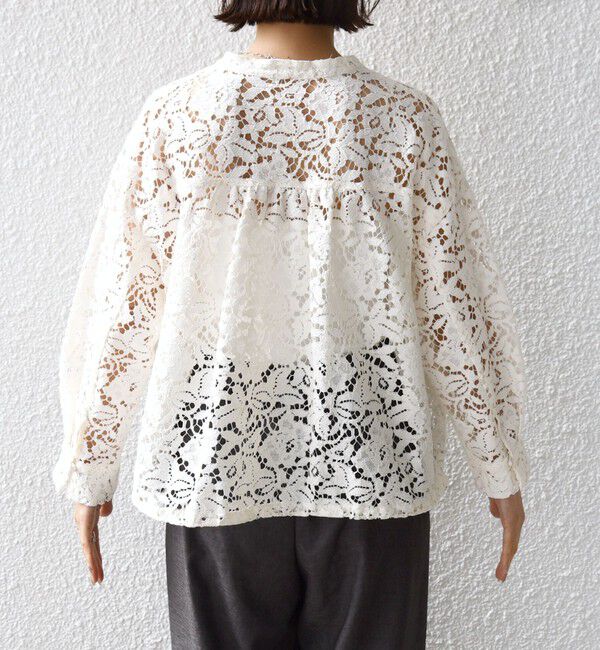SHIPS for women「〈手洗い可能〉裾 ドロスト レース ブラウス」|シャツ・ブラウス|