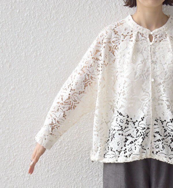 SHIPS for women「〈手洗い可能〉裾 ドロスト レース ブラウス」|シャツ・ブラウス|