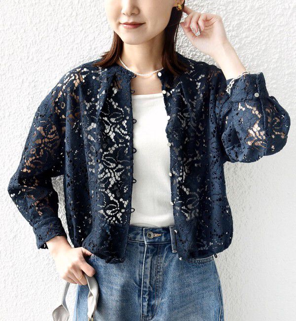 SHIPS for women「〈手洗い可能〉裾 ドロスト レース ブラウス」|シャツ・ブラウス|