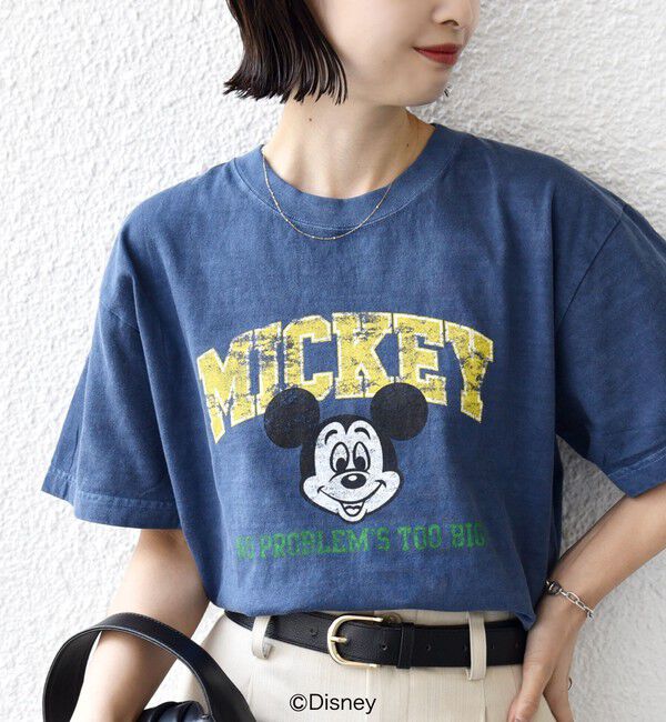 SHIPS for women「《一部追加予約》【SHIPS別注】GOOD ROCK SPEED:MICKEY / TEE」|Tシャツ・カットソー|ネイビー