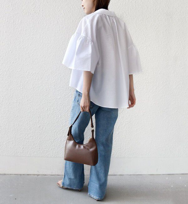 SHIPS for women「【WEB限定】〈手洗い可能〉サッカー ギャザー シャツ 羽織」|シャツ・ブラウス|