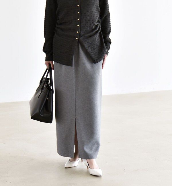 quaranciel「quaranciel:〈洗濯機可能〉Vネック ブラウス & Iライン スカート セットアップ」|ワンピース|