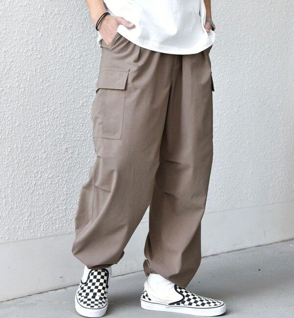 SHIPS any「SHIPS any:〈吸水速乾〉Rapidry スマート ワイド イージー カーゴ パンツ(セットアップ対応)◇」|カーゴ|ベージュ