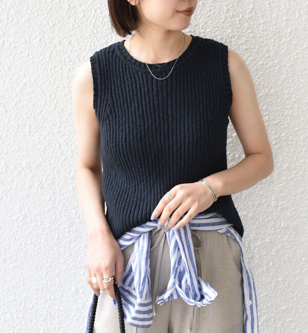 SHIPS Colors 「《予約》SHIPS Colors:〈手洗い可能〉スラブ ニット タンクトップ◆」|タンクトップ|