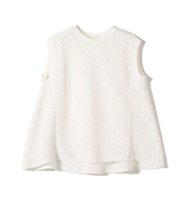 SHIPS for women「〈手洗い可能〉アイレット ノースリーブ フレア プルオーバー」|Tシャツ・カットソー|