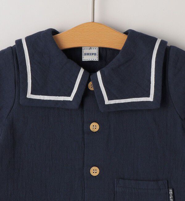 SHIPS KIDS「SHIPS KIDS:70～80cm / セーラー セットアップ」|ロンパース|
