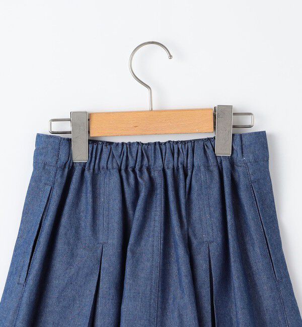 SHIPS KIDS「SHIPS KIDS:140～150cm /ラメ デニム プリーツ キュロット」|キュロット|