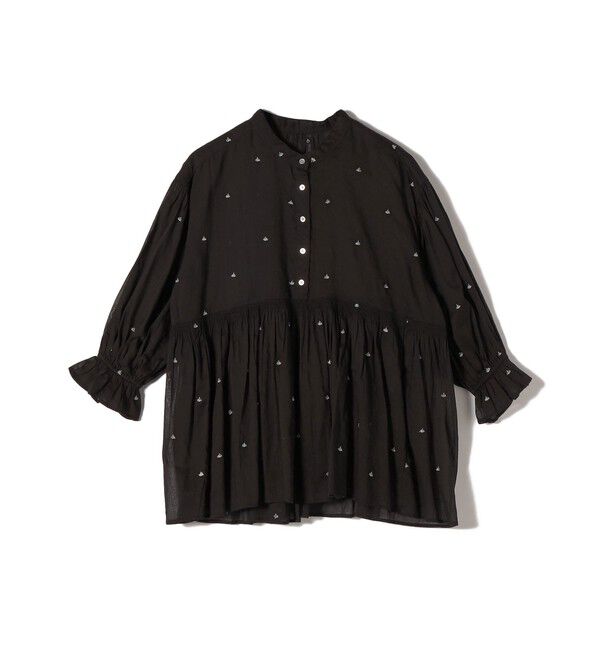 SHIPS for women「《予約》〈手洗い可能〉コットン オーガンジー リーフ 刺繍 袖 フリル ブラウス」|シャツ・ブラウス|