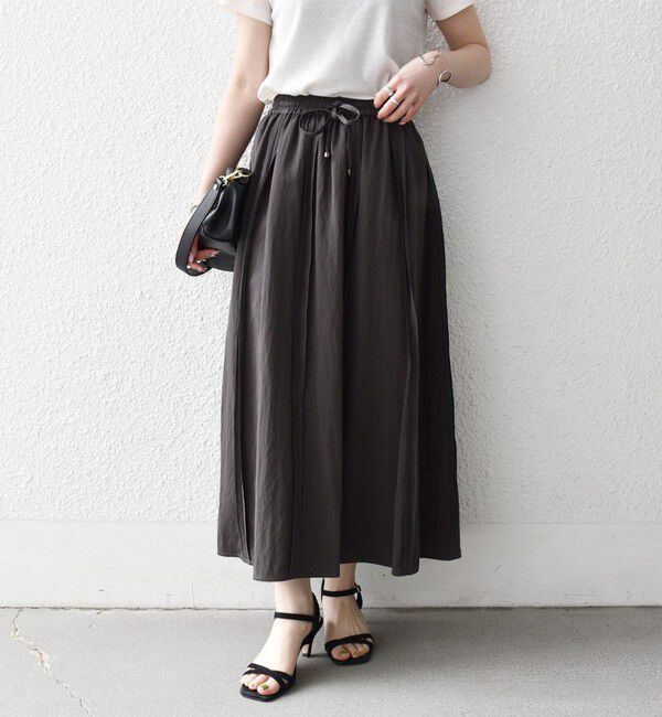 SHIPS any「《予約》SHIPS any:〈洗濯機可能〉ツイル アウト シーム イージー ギャザー スカート」|スカート|