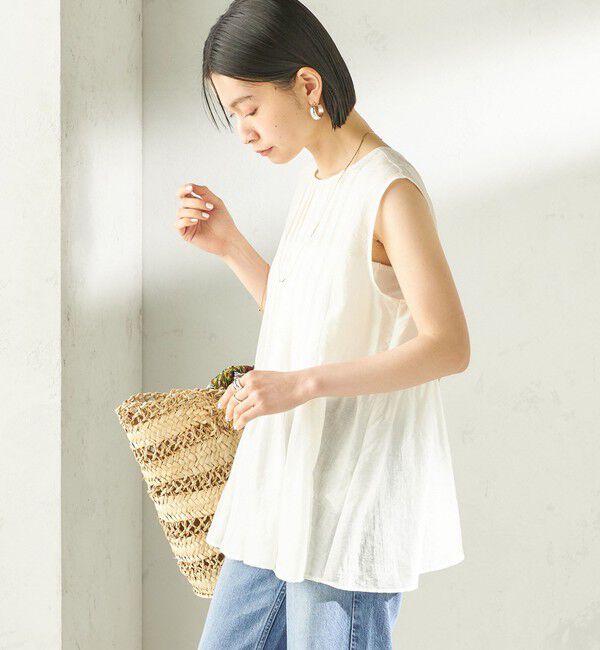 SHIPS for women「《予約》〈手洗い可能〉シルク混 シアー 2WAY ノースリーブ ブラウス」|シャツ・ブラウス|