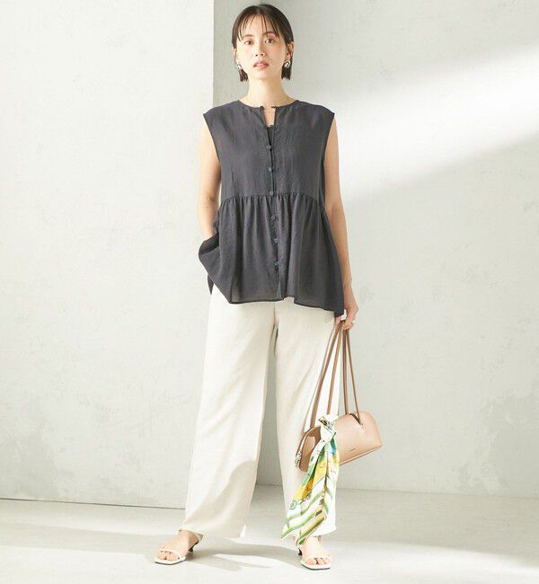 SHIPS for women「《予約》〈手洗い可能〉シルク混 シアー 2WAY ノースリーブ ブラウス」|シャツ・ブラウス|