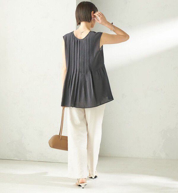 SHIPS for women「《予約》〈手洗い可能〉シルク混 シアー 2WAY ノースリーブ ブラウス」|シャツ・ブラウス|