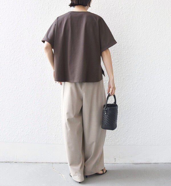 SHIPS for women「《予約》【WEB限定】〈汗染み防止/手洗い可能〉クロシェ ドッキング ショート スリーブ TEE」|Tシャツ・カットソー|