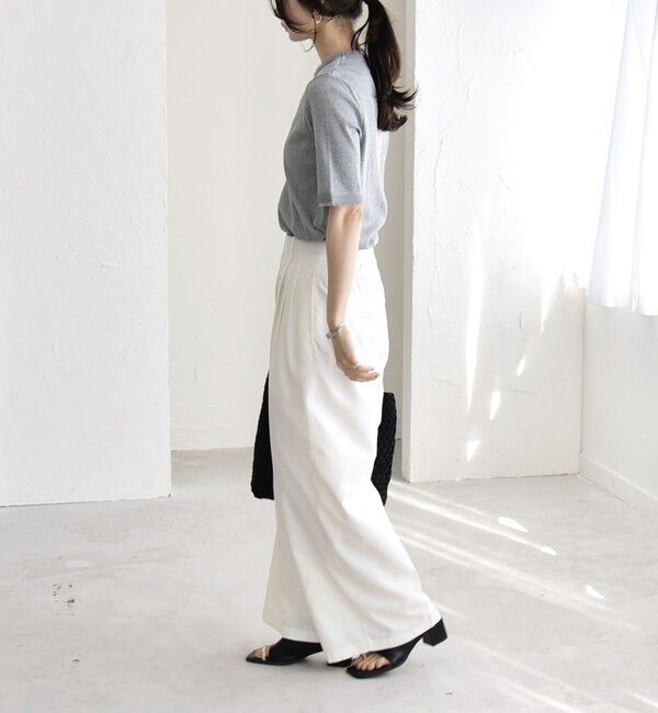 quaranciel「《予約》quaranciel:〈接触冷感/UVカット/吸水速乾/洗濯機可能〉3タック ワイド ストレート パンツ」|その他|