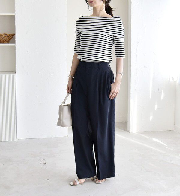 quaranciel「《予約》quaranciel:〈接触冷感/UVカット/吸水速乾/洗濯機可能〉3タック ワイド ストレート パンツ」|その他|