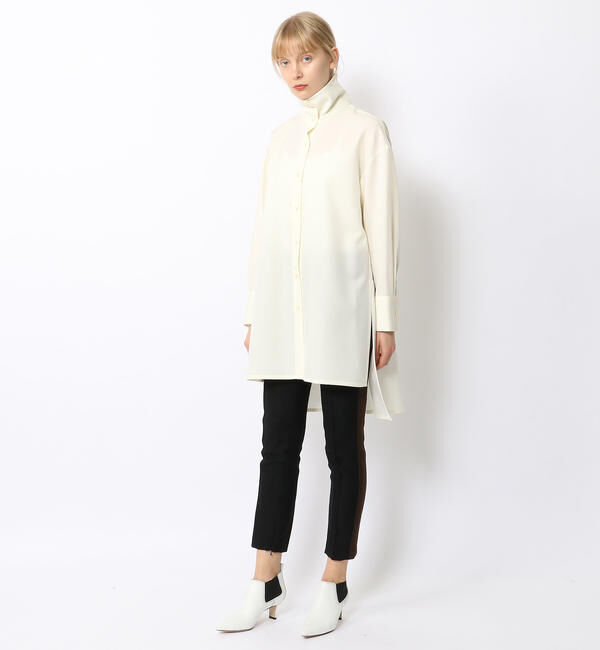 CABaN「 ウールツイル ハイネックロングシャツ」|シャツ・ブラウス|