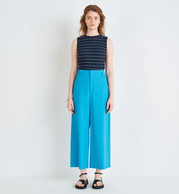 MACPHEE「レーヨンリネンコットン フレアクロップドパンツ」|その他|