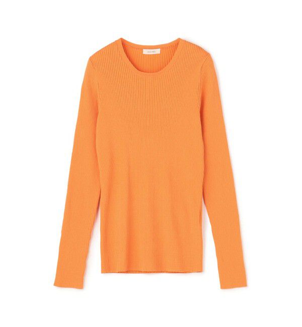 DES PRES「コットンアセテートリブ クルーネックプルオーバー」|ニット・セーター|27 オレンジ