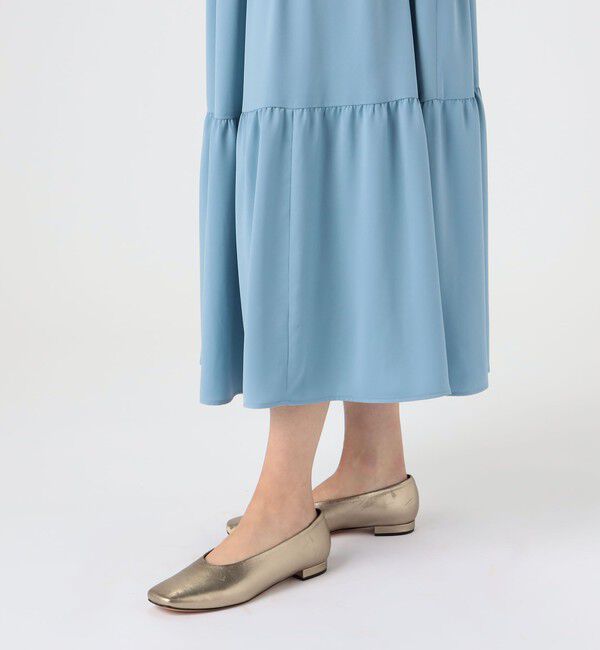 Ballsey「パウダリーサテン ティアードロングワンピース」|ワンピース|