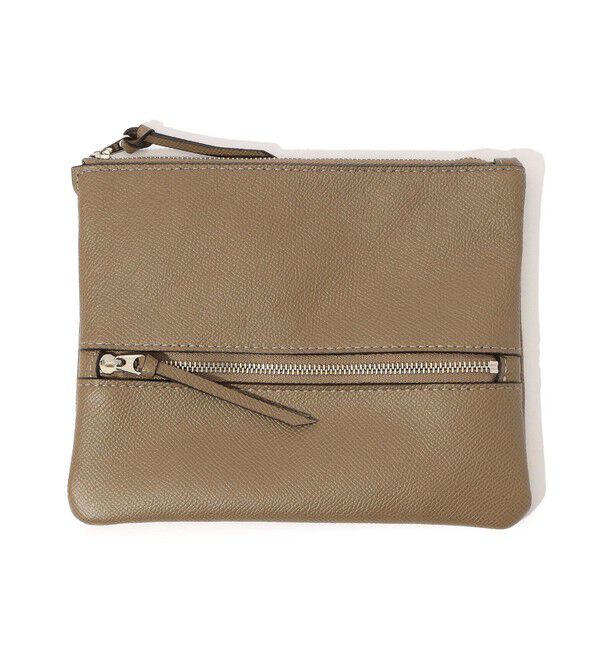 TOMORROWLAND GOODS「【別注】BROOKLYN MUSEUM シュリンクレザー ポーチ」|ポーチ|43 ベージュ