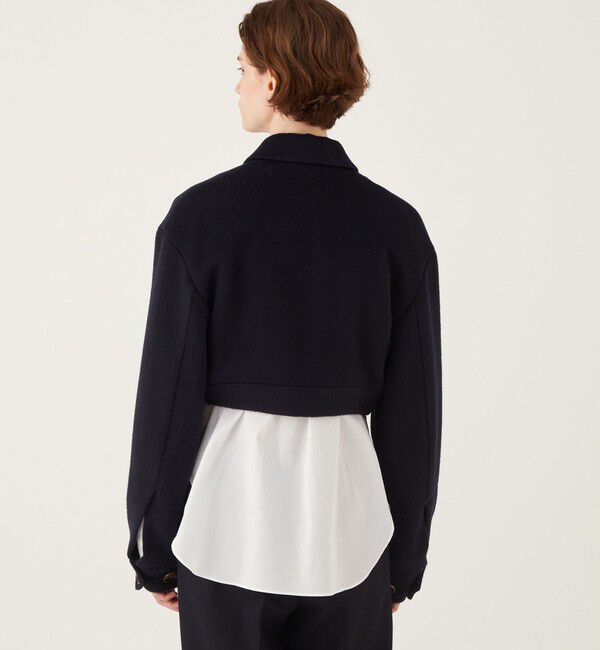 DES PRES「キッドモヘヤミニシャギー クロップドブルゾン」|ブルゾン・スタジャン|