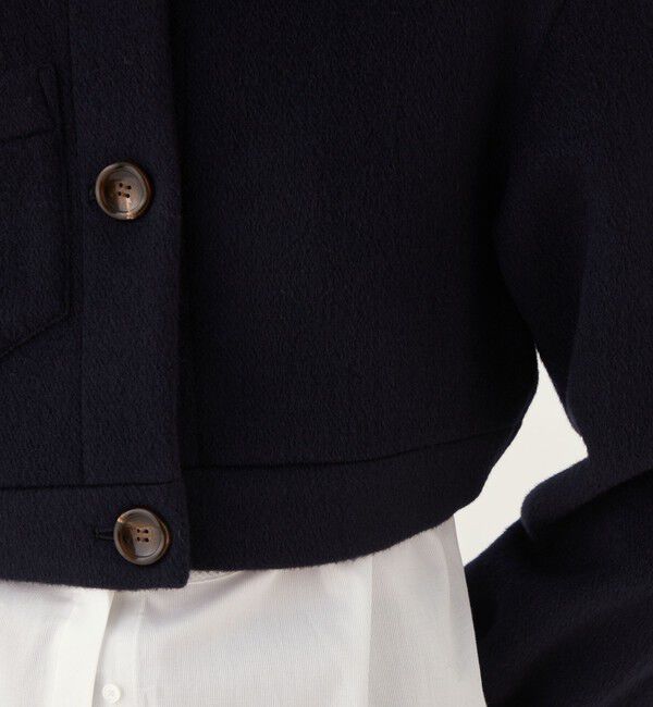 DES PRES「キッドモヘヤミニシャギー クロップドブルゾン」|ブルゾン・スタジャン|