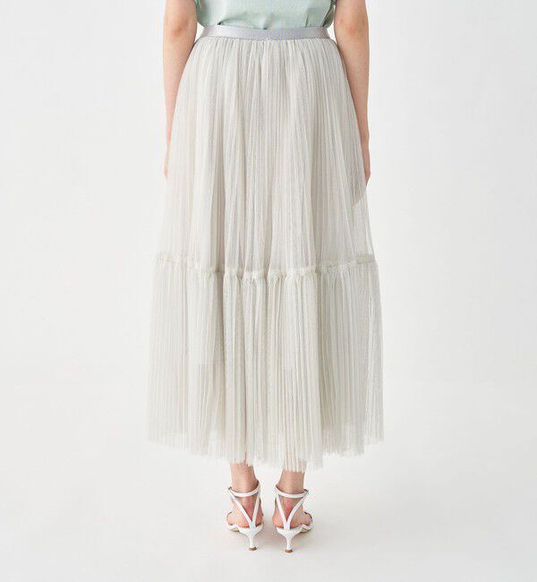 Ballsey「ラメチュール ティアードプリーツスカート」|フレア|