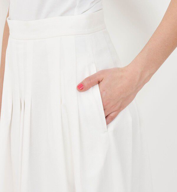 GALERIE VIE「ノンマーセラコットンギャバジン ランダムタックスカート」|フレア|