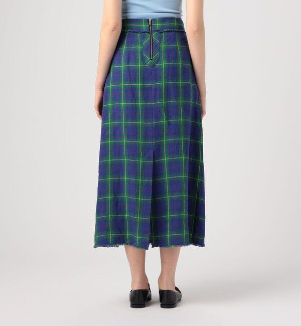 MACPHEE「アイリッシュリネン タックフレアロングスカート」|フレア|