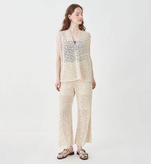 MACPHEE「トライアングルクロシェ セミフレアパンツ」|その他|