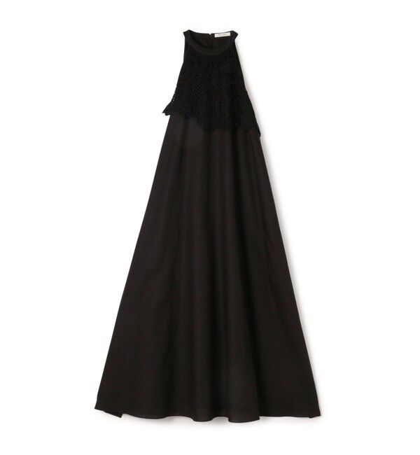 MACPHEE「レイヤードクロシェ ホルターネックワンピース」|ワンピース|19 ブラック