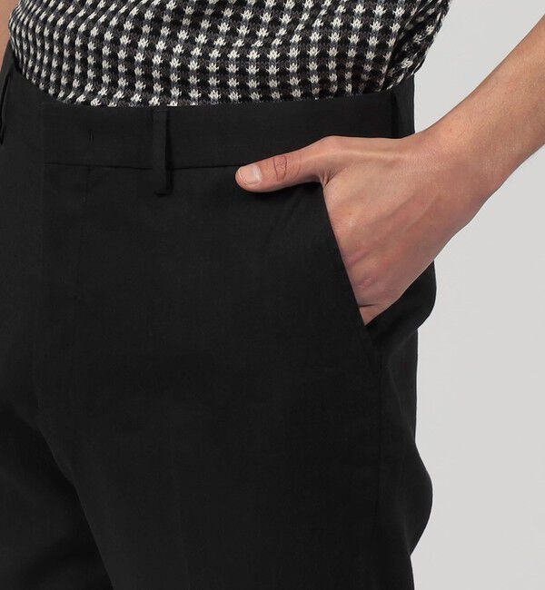 TOMORROWLAND MENS「ストレッチリネン ノープリーツスリムスラックス」|スラックス|