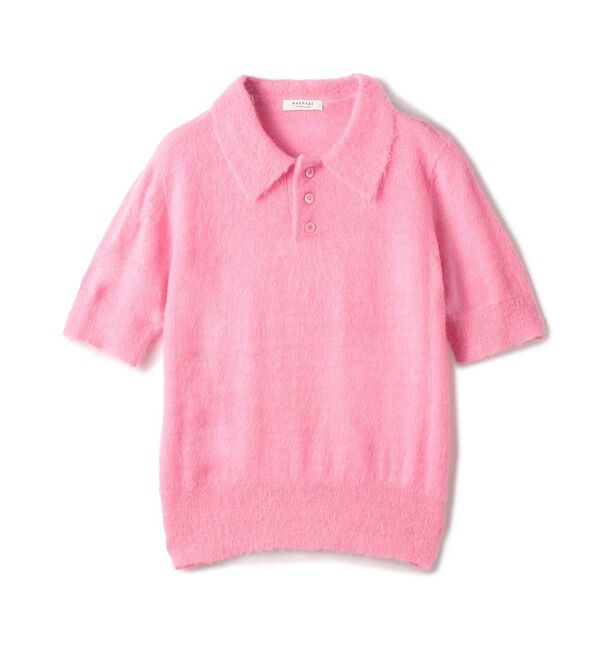 MACPHEE「アルパカシャギー ポロプルオーバー」|ニット・セーター|33 ピンク