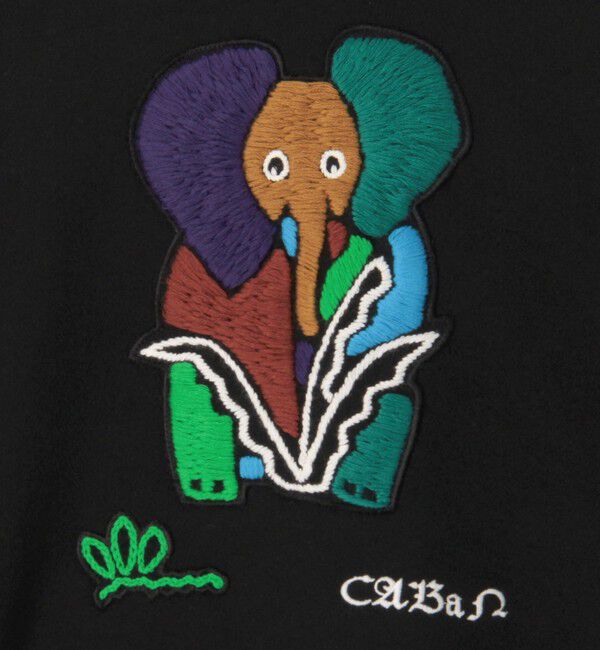 CABaN「CABaN コットンカシミヤ Elephantエンブロイダリークルーネックプルオーバー」|ニット・セーター|
