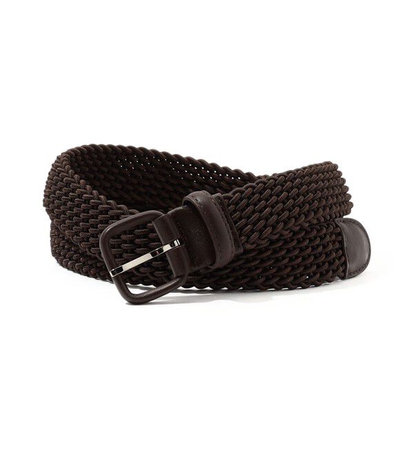 TOMORROWLAND GOODS「Maison Boinet 革巻き メッシュベルト」|ベルト|49 ダークブラウン