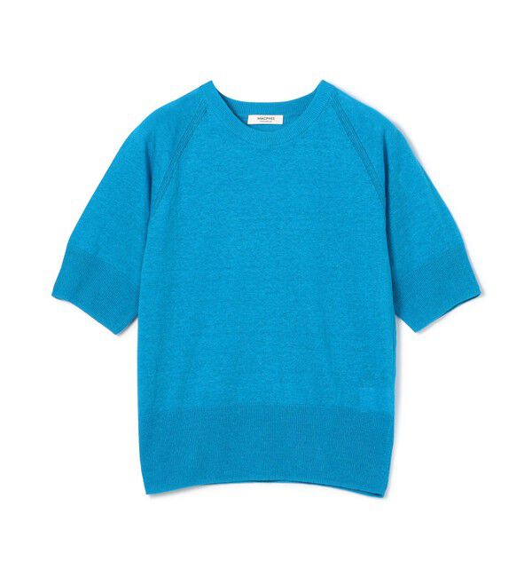 MACPHEE「プレーンリネン ハーフスリーブプルオーバー」|ニット・セーター|65 ブルー