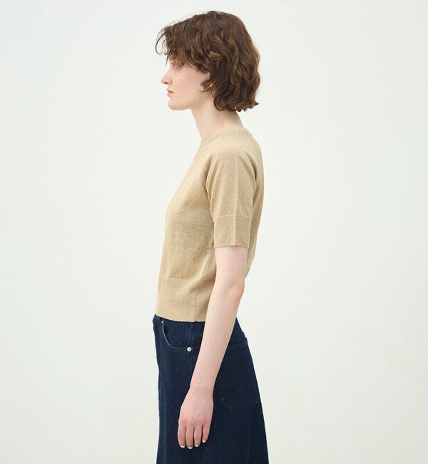 MACPHEE「プレーンリネン ハーフスリーブプルオーバー」|ニット・セーター|