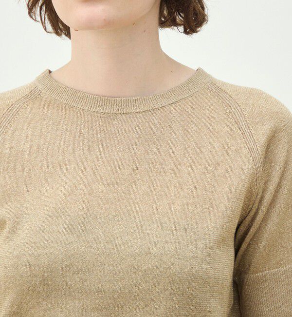 MACPHEE「プレーンリネン ハーフスリーブプルオーバー」|ニット・セーター|