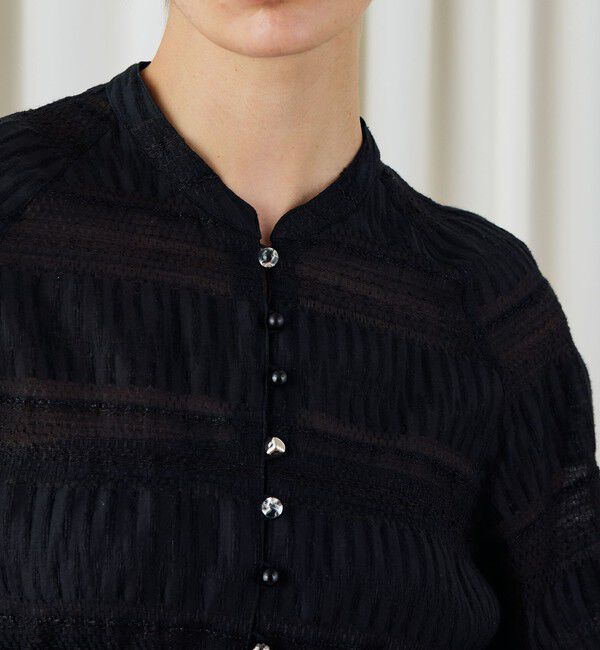 DES PRES「ブリックジャカード クロップドブラウス」|シャツ・ブラウス|