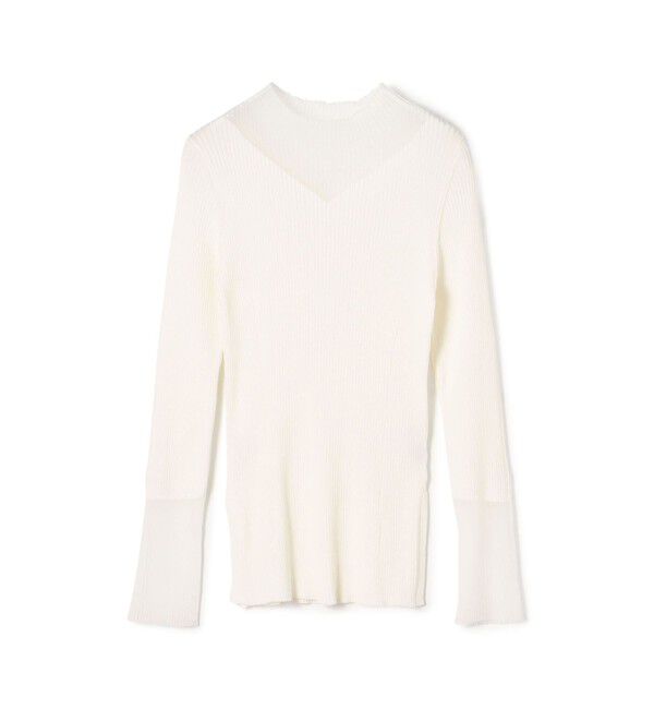 DES PRES「コットンアセテートリブ ビルドネックプルオーバー」|ニット・セーター|11 ホワイト