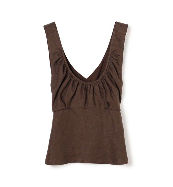 BACCA「リネンツイル バッククロスタンクトップ」|シャツ・ブラウス|49 ダークブラウン