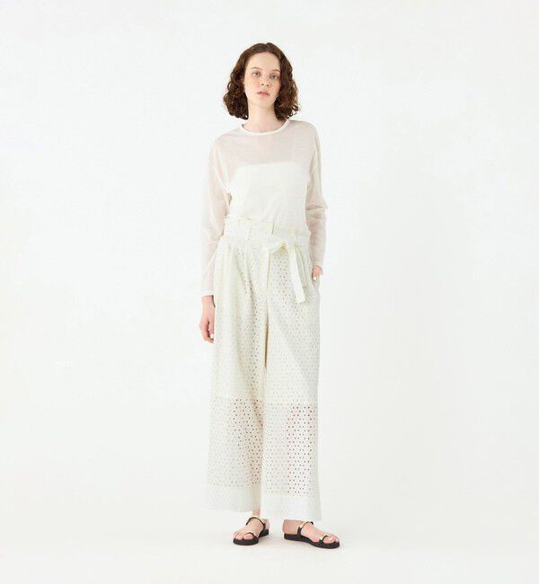 Ballsey「サークルエンブロイダリー タックワイドパンツ」|その他|