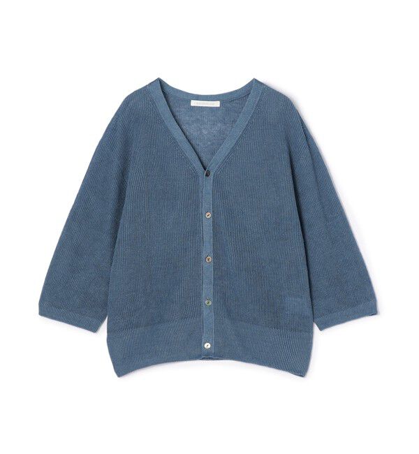 GALERIE VIE「リネンハーフカーディガン Vネックカーディガン」|カーディガン|65 ブルー