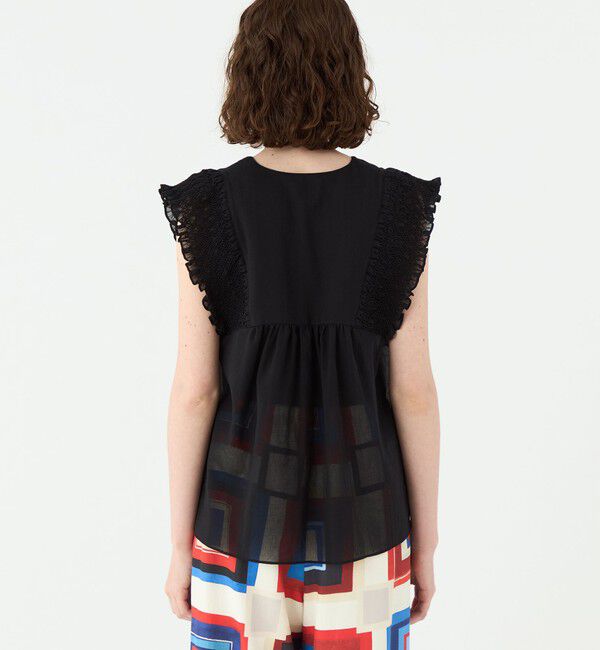 Ballsey「コットンクレープ Vネックブラウス」|シャツ・ブラウス|