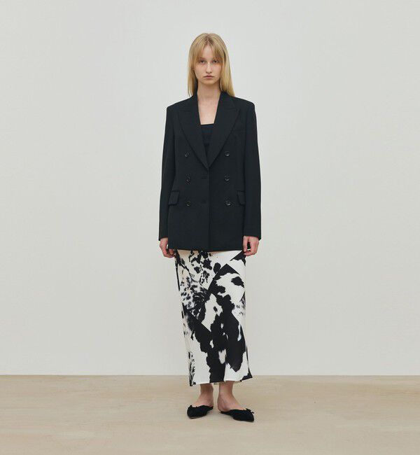 DES PRES「カウハイドプリント エラスティックストレートスカート」|タイト|