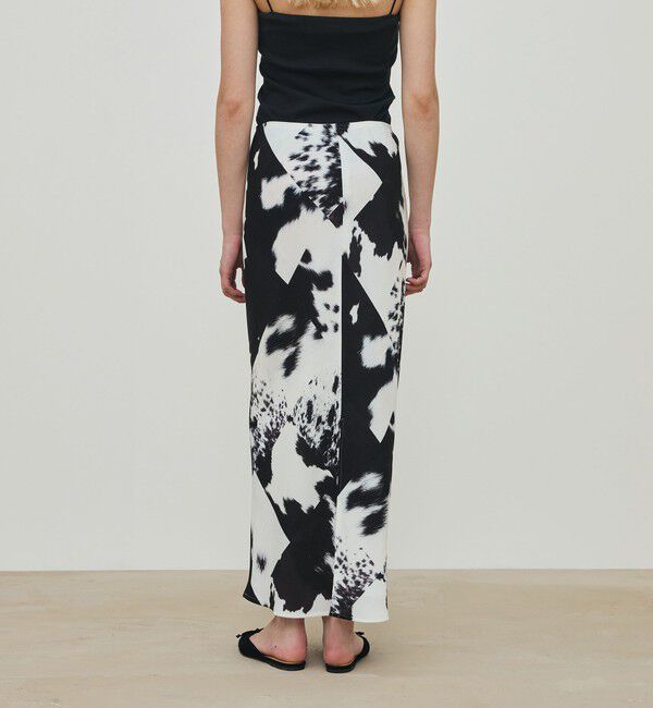 DES PRES「カウハイドプリント エラスティックストレートスカート」|タイト|