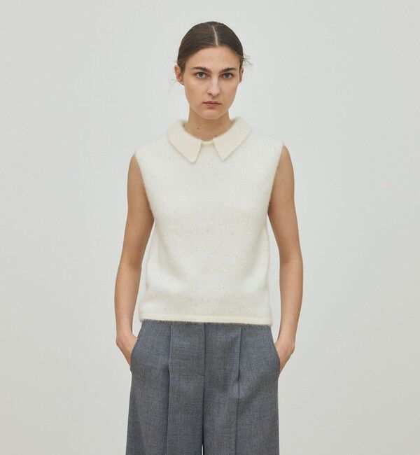 DES PRES「フォックスカシミヤ スリーブレスプルオーバー」|ニット・セーター|