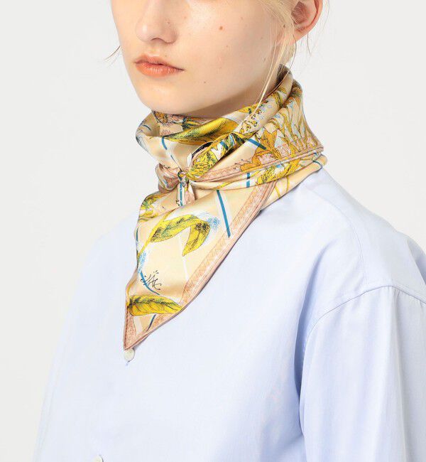 TOMORROWLAND GOODS「manipuri FLOWER STRIPE スカーフ」|バンダナ・スカーフ|