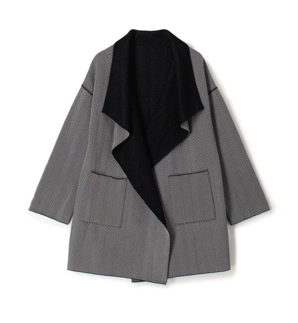 DES PRES「ヘリンボーンダブルフェイス トライアングルカラーコート」|その他|18 ブラック系