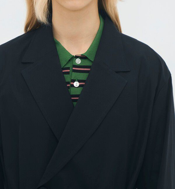 CABaN「コットンシャンブレー ベルテッドダブルブレストジャケット」|テーラードジャケット|